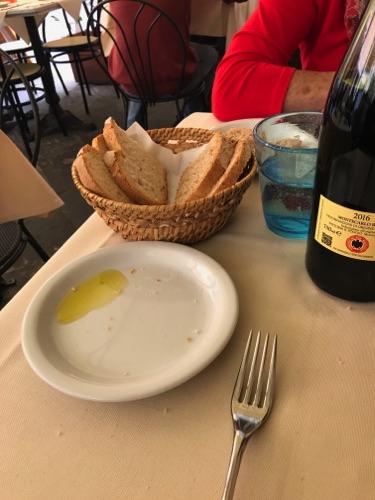 Our first bread plate in Italy