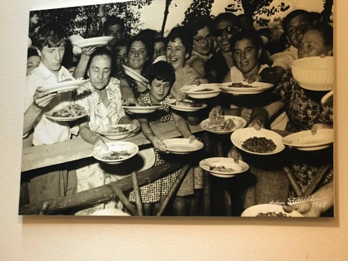 Picture on wall of restaurant