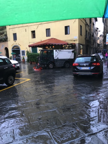 They clean the streets everyday, even in the rain