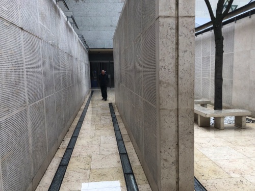 Wall ofNames - names of 76,000French Jews deported during the war are engraved