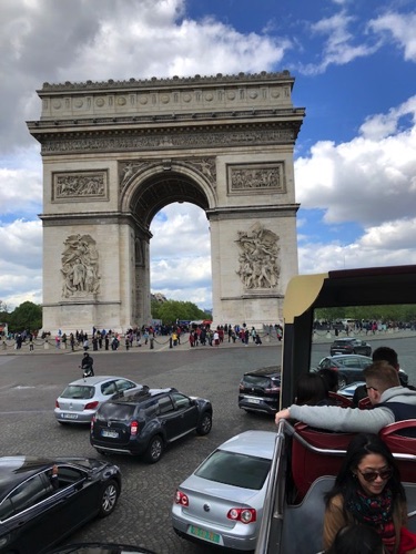 closer view of Arc de Triomphe